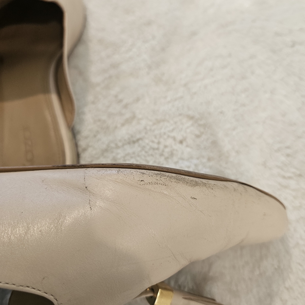 Beige Tassel Leather Mules Size 9 Tan Neutral Business Casual Minimalist Work - Picture 8 of 14